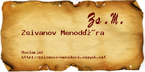 Zsivanov Menodóra névjegykártya